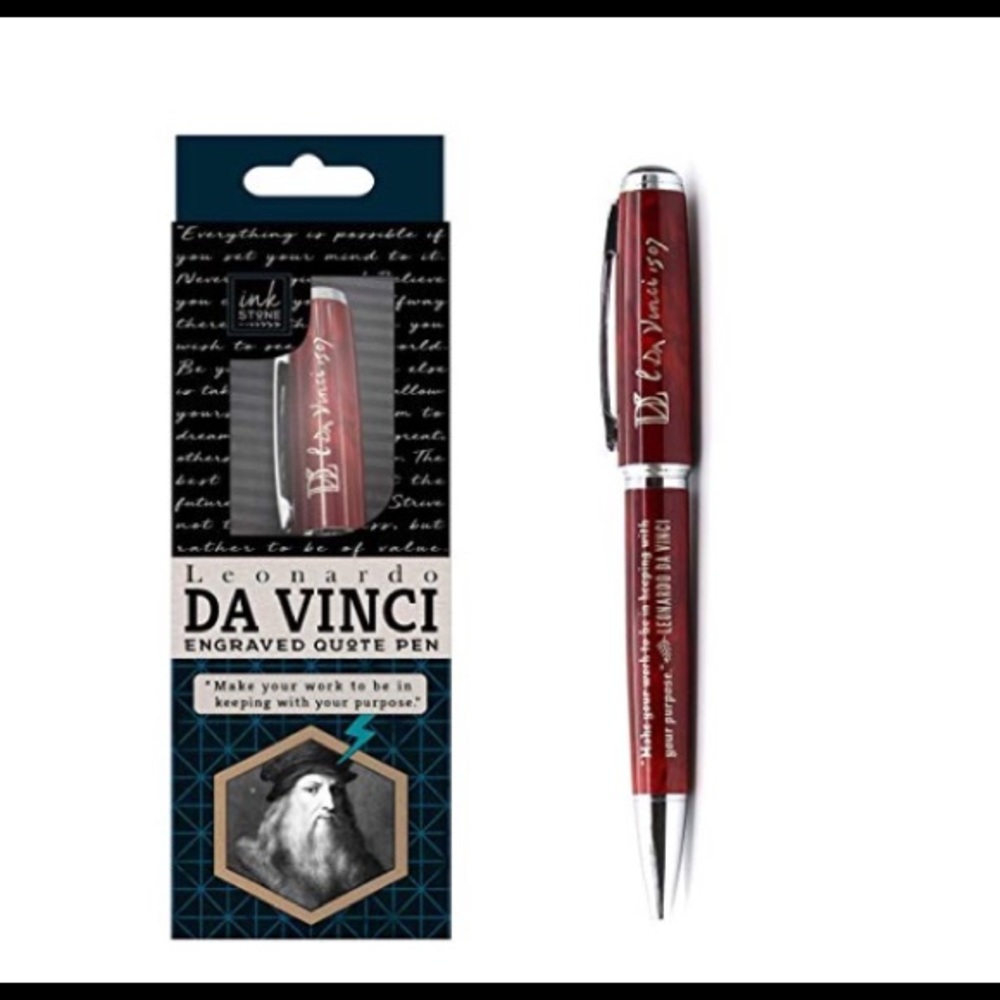 Leonardo DaVinci Literacy Quote Collectible Pen